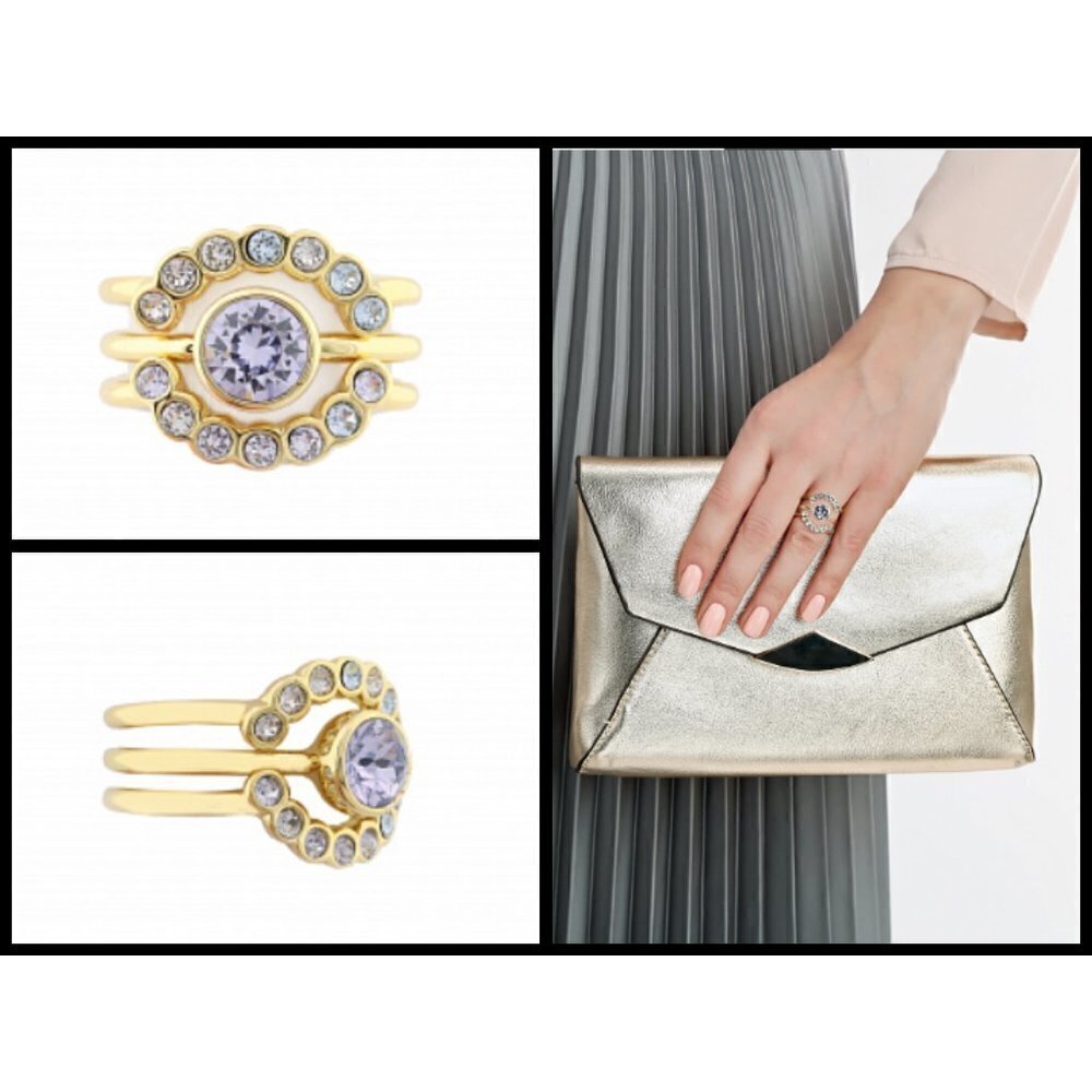 💕TED BAKER💕 Crystal Stacking Ring Light Blue
